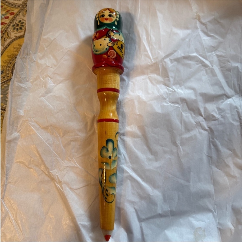 Wooden Matryoshka Doll Pencil‎ 11.3 Inc Vintage